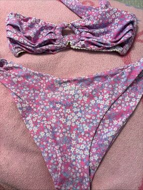 Kulani Kinis Pink and Light Blue Floral Top